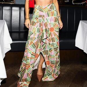 The Wolf Gang ! Samba Midi draped Maxi Skirt Kaleidoscope M / 6 Anthropologie